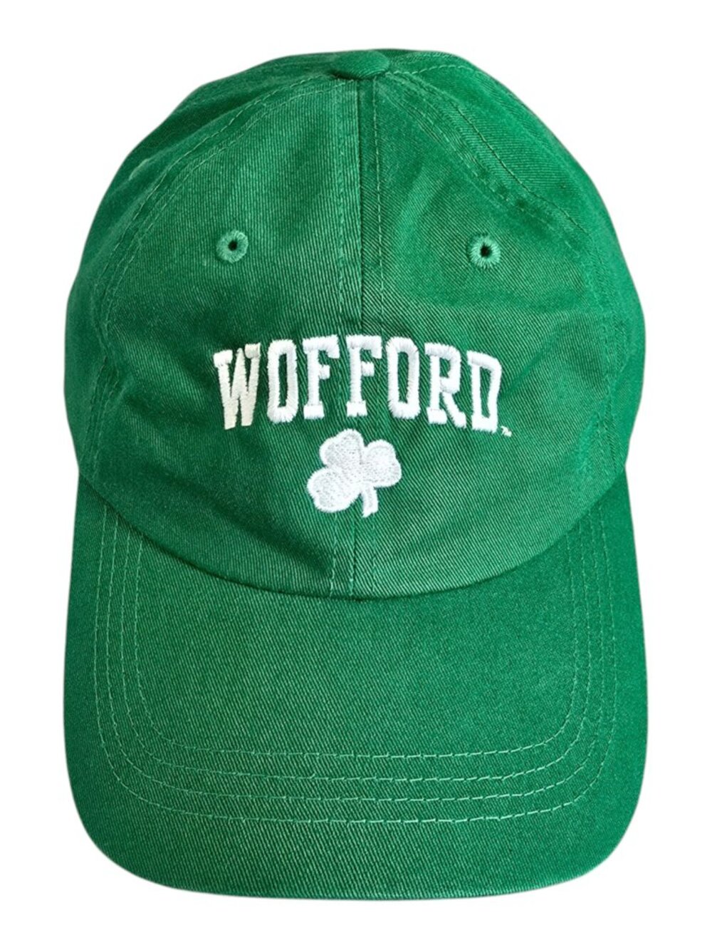 Wofford College Terriers Adjustable Baseball Cap Hat Green & White Shamrock